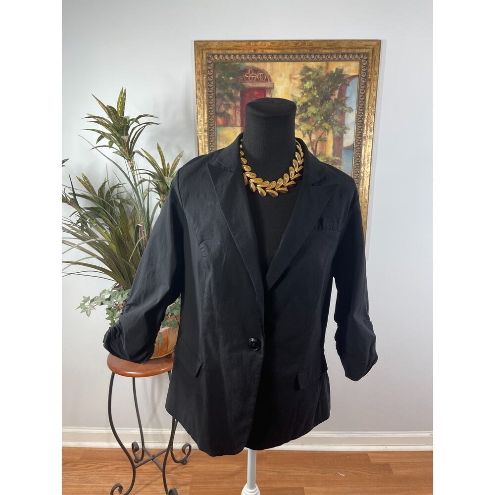 Torrid Blazer Jacket Women's Size 0 Black Rayon Business Gorpcore Career Wear